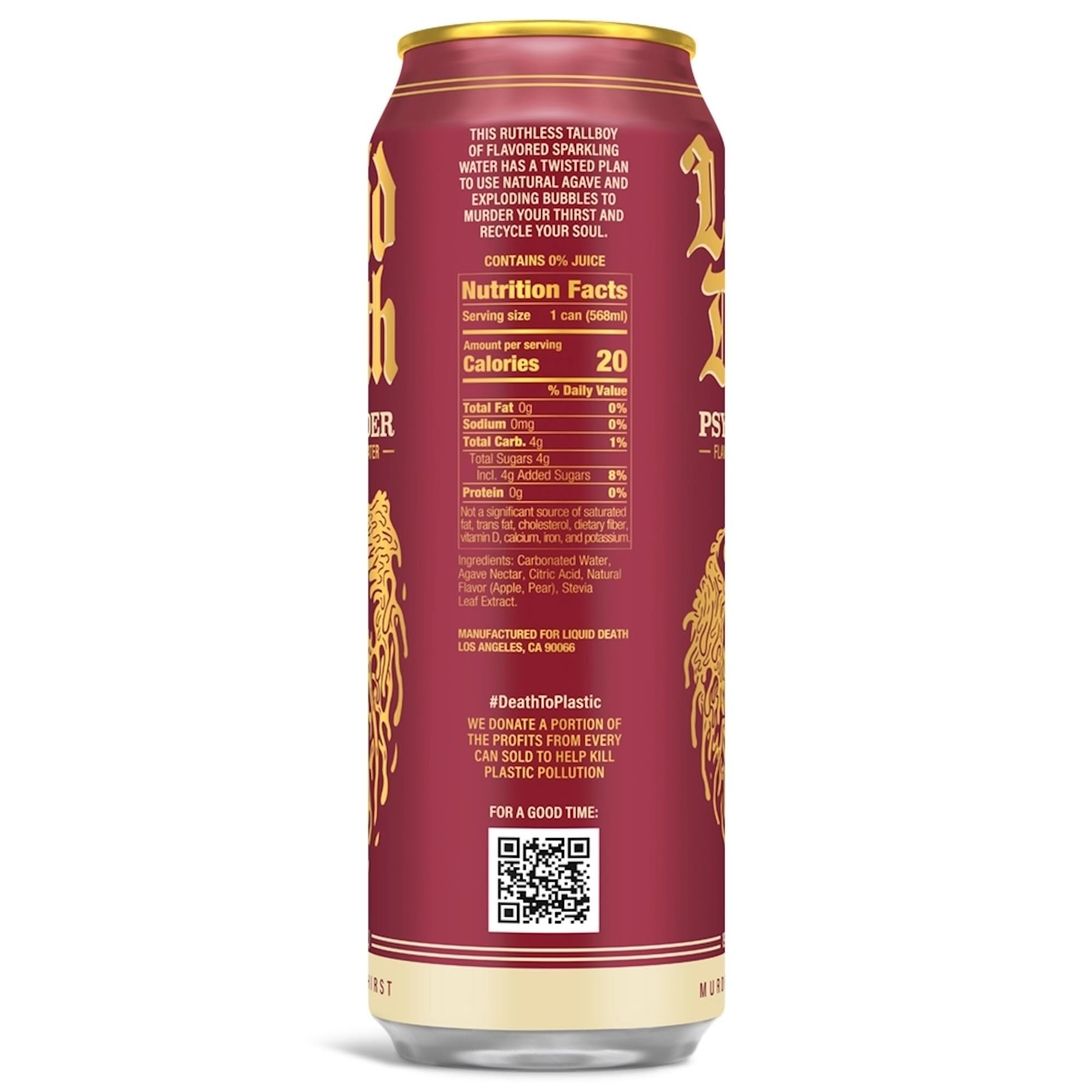 Liquid Death, Psycho Cider Sparkling Water, Apple Cider Flavored Spark