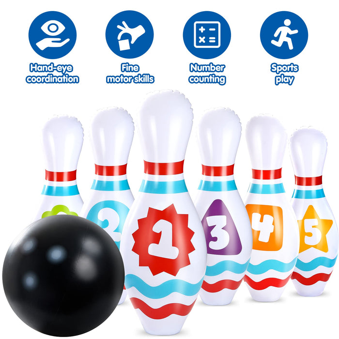 JOYIN Giant Inflatable Bowling Set for Kids and Adults, Christmas Birthday Party Games, Kids Education Motor Skills Toys