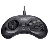 Retro-Bit Official Sega Genesis USB Controller 8-Button Arcade Pad for Sega Genesis Mini, Switch, PC, Mac, Steam, RetroPie, Raspberry Pi - USB Port (Black)