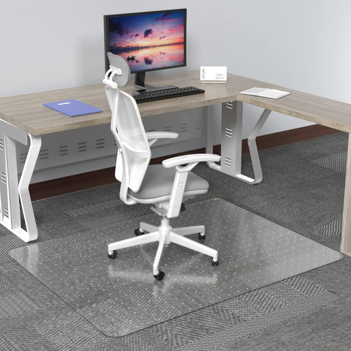 Office Chair Mat for Low Pile Carpet, 30" x 48" Transparent Office Desk Chair Mat for Carpeted Floors, Studded Carpet Floors Protector Mat for Home & Offices