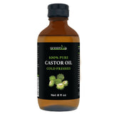 GreenIVe Castor Oil Organically Grown 100% Pure 8oz Glass Bottle Cold Pressed, Hexane Free, Eyelash and Eybrow Growth Serum, Skin Moisturizer Detox and Wraps