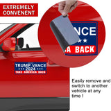 Shmbada Trump Vance 2024 Take America Back Magnetic Bumper Sticker for Cars - Support Trump Vehicle Magnet Sign Decal, Blue 10 x 3.5 Inches (Trump Vance 2 PCS)