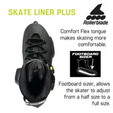 Rollerblade Twister XT Men's Adult Fitness Inline Skate, Black/Lime, Urban Performance Inline Skates