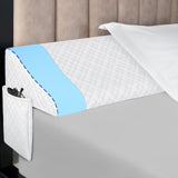 Kayfia Queen Size Bed Wedge Pillow for Headboard Bed Gap Filler with Pocket Close Gap (0-8") Prevent Pillow Loss Triangle Foam Mattress Filler for Gap Between Wall and Mattress (White, 60"x10"x6")