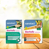 sanotact Bierhefe Tabletten (400 Tabletten) • 100% natürliche Bierhefe vegan • Mit Biotin für schöne Haare & gesunde Haut • 6 B-Vitaminen • Auch für Hunde geeignet • Hefetabletten