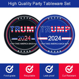 Tewess 48Pcs Trump 2024 Paper Plates 9in Trump Take America Back Plates Disposable Party Decorations for Dessert Dinner President Trump Party Supplies