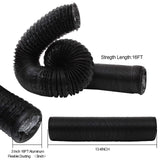 3 Inch 16.5 Feet Dryer Vent Hose, Non-Insulated Flexible PVC Air Duct Aluminum Ducting, Heavy Duty 4 Layer HVAC Ventilation Air Hose with 2 Clamps for Grow Tents, Dryer Rooms,Kitchen, Fan Filter