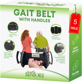 Gait Belt for Seniors - Transfer Gate Belts With Handles for Lifting Elderly & Patient Physical Therapy - Easy to Use Quick Release Gait Belt for Medical Nursing Use