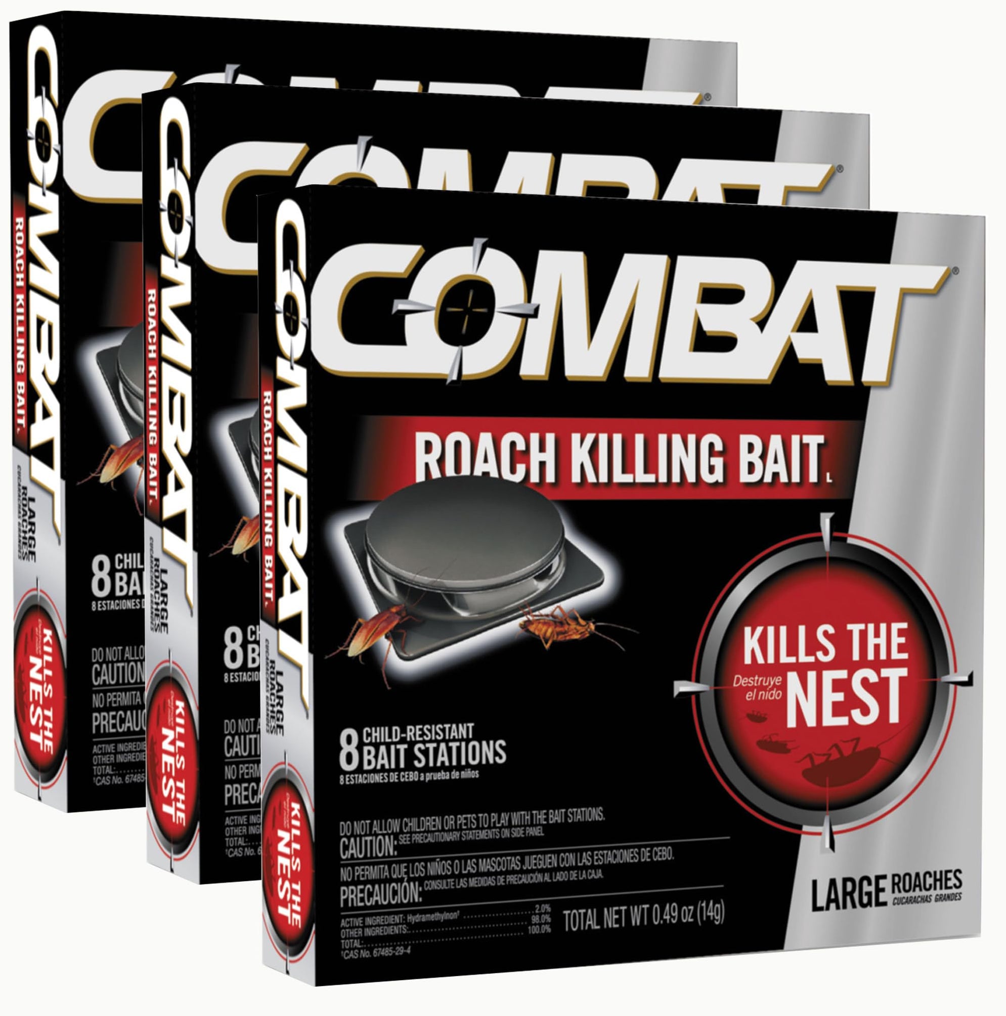 Combat Roach Killing Bait for Large Roaches, Kills The Nest, Child Res