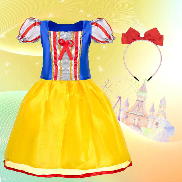 Kileubuto Princess Dress Up for Girls - Princess Dresses Clothes Costumes with Princess Crown Accessories for Little Girls 3-8,Toddler Girls Princess Toys Gift for Birthday Christmas