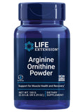 Life Extension Arginine Ornithine Powder, promotes muscle health & recovery, gluten free, non-GMO, net weight 150 grams