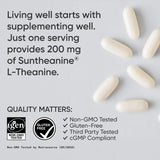 Sports Research L-Theanine 200mg with Organic Coconut Oil | Suntheanine Supplement for Focus, Relaxation & Alertness | Double Strength, Non-GMO & Gluten Free