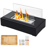 Tabletop Fire Pit with Smores Maker Kit Portable Indoor/Outdoor Mini Small Fireplace Table Top Decor Home Patio Gifts for Women Mom Her Wedding Housewarming Christmas Birthday White Elephant Gift