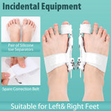 Kutain Comfort Bunion Corrector for Women & Men, Orthopedic Toe Straightener, Adjustable Splint Bunion Pads Day Night Support with Toe Separator for Bunion Relief (White - 2PCS)