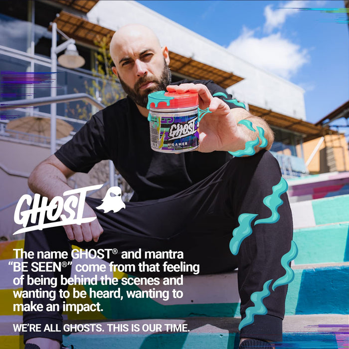 GHOST Gamer: Energy and Focus Support Formula - 40 Servings, Peach - Nootropics & Natural Caffeine for Attention, Accuracy & Reaction Time - Vegan, Gluten-Free