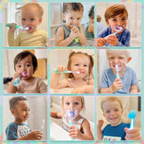 Papablic Toddler Sonic Electric Toothbrush for Ages 1-3 Years, Baby Electric Toothbrush with Cute Dino Cover and Smart LED Timer, 4 Brush Heads (Jo)