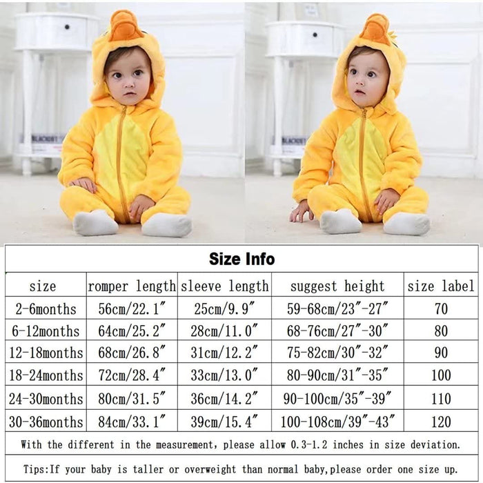 Baby Duck Costumes Unisex Toddler Outfit Halloween Dress Up Romper 18-24 Months