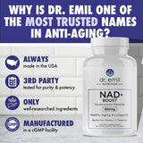 DR. EMIL NUTRITION NAD+ Boost - Nicotinamide Riboside Supplement for Longevity, Healthy Aging & Cellular Regeneration - NAD Supplement with with Berberine, L-Theanine & Niacin - 30-Day Supply