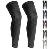 Ruilaibao 2 Pack Full Leg Compression Sleeves, Long Knee Brace Support for ACL,PCL, Meniscus Tear, Arthritis, Tendinitis,Men And Women (Black, X-Large)