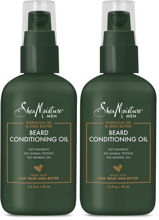 SheaMoisture Beard Conditioning Oil for a Full Beard Maracuja Oil and Shea Butter to Moisturize and Soften 3.2 oz,(Pack of 2)