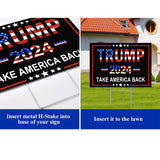 Trump Yard Signs,Donald Trump 2024 Yard Sign with H-Stakes 18" X 12" Double Sided Printing,Take America Back Trump Signs Voted for Trump Lawn Signs Decoration Outdoor Yard Lawn Garden Community Signs