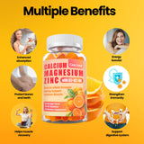 Calcium Magnesium Zinc Gummies with D3 &B6 &K2,1000mg Calcium Gummies with 300mg Magnesium Support Bone & Muscle for Adults and Teens,Sugar Free (60 Count)