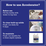 Dr. Pooper Accelerator Septic Tank Treatment - Environment-Friendly Septic System Maintenance Liquid - Eliminates Odors - Clears Organic Solids in Tanks & Drain Fields - Safe for All Septic Systems