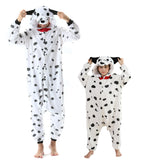 DELEY Unisex One Piece Animal Adult Dalmatian Onesie, Animal Pajamas Halloween Cosplay Costume for Women and Mens Parent-Child Sleepwear