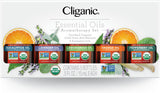 Cliganic Organic Essential Oils Set (Top 5 x 15ml) - 100% Pure Natural - Aromatherapy, Candle Making - Peppermint, Lavender, Eucalyptus, Lemongrass & Orange