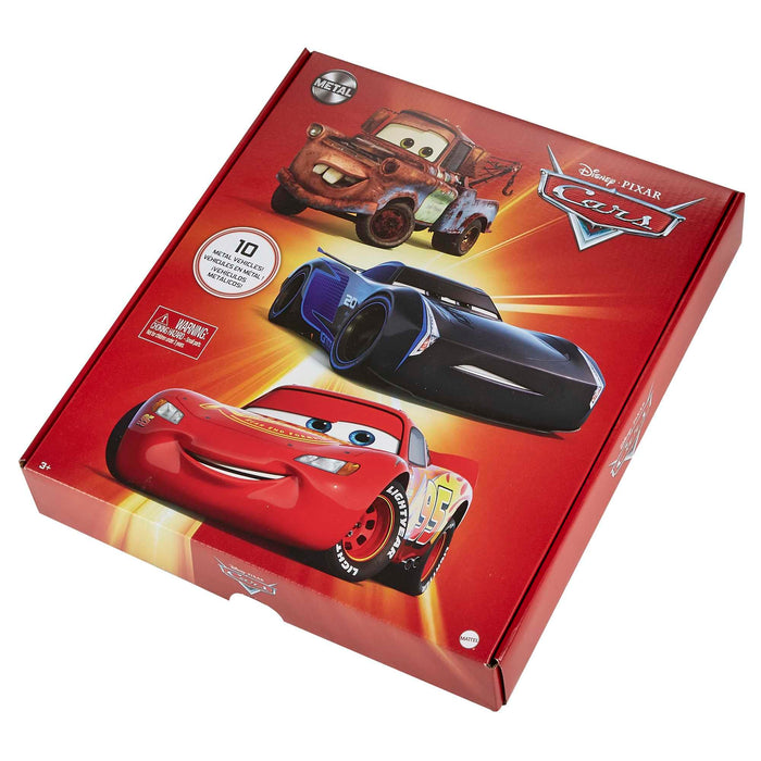 Mattel Disney and Pixar Cars Set of 10 Die-Cast Mini Racers Vehicles, Collectible Set of 1:55 Scale Toy Cars Inspired by Movies