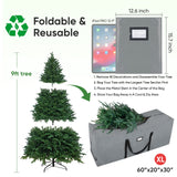 BALEINE 9 ft Christmas Tree Storage Bag, Heavy Duty 900D Oxford Fabric with Reinforced Handles and Dual Zippers Wide Opening, Extra Large Storage Container for Trees and Decorations (Grey)