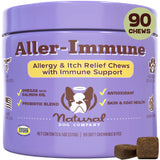 Natural Dog Company Aller-Immune Chews (90 Pieces), Turkey Flavor, with Canine-Specific Probiotics, Allergy Immune Supplement for Dogs of All Ages, Sizes & Breeds, Boosts Immune System, Antioxidant