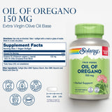 SOLARAY Oil of Oregano Softgels 150 mg - Oregano Oil Supplement for Powerful Wellness Support - Gentle Digestion - Extra Virgin Olive Oil Base - Vegan, 60-Day Guarantee - 120 Servings, 120 Softgels