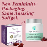 Femininity Smooth as Silk 30-Day Starter Kit for Vaginal Dryness (60 Softgels & Refillable Glass Jar) – Sea Buckthorn Oil with 365mg Omega 7 + Omega 3 and Omega 9