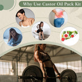 TrelaCo 8 Pcs Castor Oil Packs for Men Castor Oil Pack Wrap Kit Flannel Reusable with Adjustable Strap and Anti Oil Leak Design for Liver Waist Neck Calf Massage, Castor Oil Not Include(White)