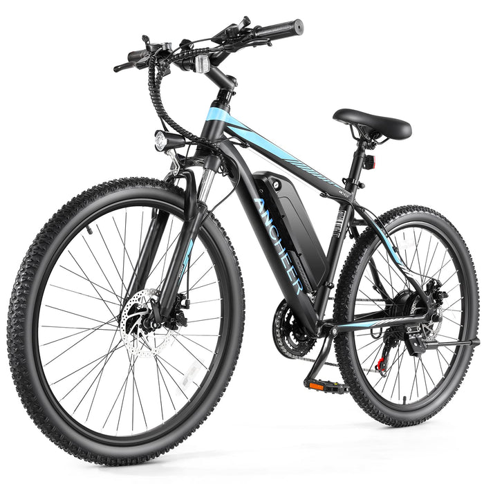 ANCHEER Electric Bike for Adults, [Peak 750W Motor] Electric Mountain Bike, 26" Sunshine Commuter Ebike, 55 Miles 22MPH Electric Bicycle with 48V/374Wh Battery, LCD Display, 21Speed, Front Suspension