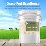 Stellar - Beef Tallow - 100% Grass-Fed & Finished - Good for Cooking, Baking and Frying - Food Grade - 35 LBS