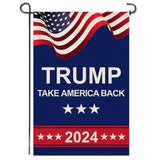 Shmbada American President Donald Trump 2024 Take America Back Burlap Garden Flag, Double Sided Premium Fabric, US Election Patriotic Outdoor Decoration Banner for Yard Lawn, 12.5" x 18.5"