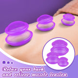 TrelaCo 6 Pieces Cupping Therapy Set Silicone Cupping Therapy, 3 Sizes Cupping Therapy Studio and Household Silicone Cupping Set, Chinese Massage Cups for Cellulite Joint Pain Muscle Pain(Purple)