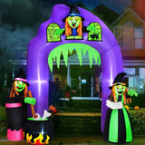 Rocinha 8 FT Tall Halloween Inflatables Witch Archway Outdoor Decorations, Halloween Blow Up Yard Decoration with Built-in LEDs, Halloween Archway Outdoor Decor for Garden, Front Yard, and Party