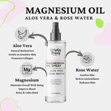 Magnesium Oil Spray with Aloe & Rose Water - All Natural - USP Grade Magnesium - Large 8 Fl Oz Bottle with Mist Cap - Made in USA