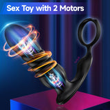 Silicone Material with Different Modes 6.0 inches Black Watertight Relaxation Massagers Kit Decrease Tension for Male, Rechargeable Waterproof Cordless Body Prostrate Massager for Men Relax -kkj21