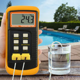 DANOPLUS High Accuracy Digital K-Type Thermocouple Thermometer (-50~1300°C) with Dual Channels 4 Probes (Wired & Stainless Steel) Handheld High Temperature Kelvin Scale Meter Tester