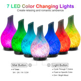 MAXWINER Essential Oil Diffusers Colourful Art Glass Aromatherapy Diffuser with 7 Colors Lights Changing, Waterless Auto Shut-Off, Time Setting for Home, Office, Room 120ml