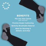 Sugar Free Sox Extra Wide Mens Compression Socks Fits Any Size Calf Premium Cushioned Footbed 15-20 mmHg (1 Pair, 3X, Black)