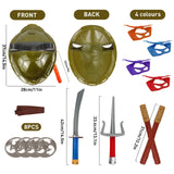 20Pcs Turtle Shell Costume Set, Role Playing Cartoon Halloween Costume Party, Turtle Shell Costume with Toys, Backpack and Eye Mask, Carnival Halloween Birthday Party Favors for Boys Girl