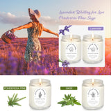 4 Pack Candles for Home Scented, Lavender Candles, 4x6.3 oz 4x50 Hour Long Lasting Aromatherapy Jar Candles Natural Soy Wax Relaxing Candle, Candles Gifts for Women (Lavender *2 &Sage &Jackson)