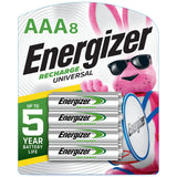 Energizer Rechargeable AAA Batteries, Recharge Universal Triple A Battery Pre-charged, 8 Count