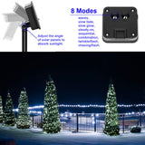 YAOZHOU Solar String Lights for Outside, Fairy Lights Outdoor Waterproof, Cool White 2Pack Total 200LED 66Ft 8 Modes Mini Mini Small Solar Powered Lights for Christmas, Garden, Patio, Fence, Balcony