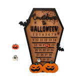 Dempiire Halloween Advent Calendar Halloween Coffin Calendar Halloween Calendar Coffin Bats Pumpkins Ghosts Countdown Calendar for Gifts Table Home Decor (A)